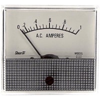 Shurite Panel Meter, Ammeter, Elec, Analog, Range 0-1AAC, Dim 2.53"Lx1.99"Wx2.31"H, Accy 5%