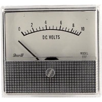 Shurite Panel Meter, Volt, Elec, Analog, Range 0-10VDC, Dim 2.53"Lx1.99"Wx2.31"H, Polystyrene