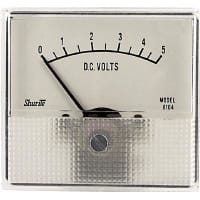 Shurite Panel Meter, Volt, Elec, Analog, Range 0-5VDC, Dim 2.53"Lx1.99"Wx2.31"H, Polystyrene