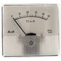 Shurite Panel Meter, Ammeter, Elec, Analog, Range 0-50mADC, Dim 2.53"Lx1.99"Wx2.31"H, Accy 5%