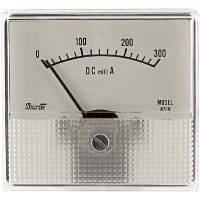 Shurite Panel Meter, Ammeter, Elec, Analog, Range 0-300mADC, Dim 2.53"Lx1.99"Wx2.31"H, Accy 5%