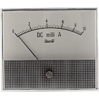 Shurite Panel Meter, Ammeter, Elec, Analog, Range 0-10mADC, Dim 3.5"Lx2.04"Wx3"H, Polystyrene