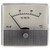 Shurite Panel Meter, Volt, Elec, Analog, Range 0-150VDC, Dim 2.53"Lx1.99"Wx2.31"H, Accy 5%