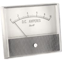 Shurite Panel Meter, Ammeter, Elec, Analog, Range 0-10ADC, Dim 3.5"Lx2.04"Wx3"H, Polystyrene