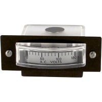 Shurite Panel Meter, Volt, Elec, Analog, Range 0-150VAC, Cut-Out 1.656x0.531", Polystyrene