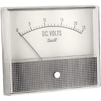 Shurite Panel Meter, Volt, Elec, Analog, Range 0-25VDC, Dim 3.5"Lx2.04"Wx3"H, Polystyrene