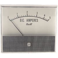 Shurite Panel Meter, Ammeter, Elec, Analog, Range 0-5ADC, Dim 3.5"Lx2.04"Wx3"H, Polystyrene