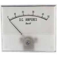 Shurite Panel Meter, Ammeter, Elec, Analog, Range 0-50ADC, Dim 3.5"Lx2.04"Wx3"H, Polystyrene