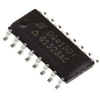 Siliconix / Vishay Switch; SPST; 16-Pin Narrow SOIC; 25 Ohms (Typ.); 0.1 nA (Typ.); 30 mA