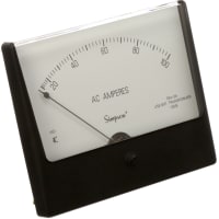 Simpson Panel Meter, Ammeter, E-mech, Analog, Range 0-100AAC, Stud, Dim 4.68"Lx4"H, Plastic