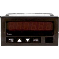 Simpson Panel Meter, Counter/Totalizer, Elec, LED, Cut-Out 3.62x1.77", 6 Dig, 0.56" DigH