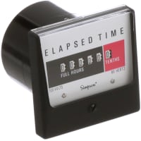 Simpson ELAPSED TIME METER, 3.5 IN SQUARE, 120VAC, MODEL 1357ET