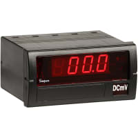 Simpson Panel Meter, Volt, Elec, LED, Range 200VDC, Cut-Out 3.6x1.77", 3-1/2 Dig, 0.56" DigH