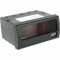 Simpson Panel Meter, Volt, Elec, LED, Range 200VAC, Cut-Out 3.62x1.77", 3-1/2 Dig, 0.56" DigH