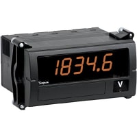 Simpson Panel Meter, Volt, Elec, LED, Range 20VDC, Cut-Out 3.62x1.77", 4-1/2 Dig, 0.56" DigH