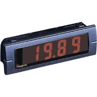 Simpson Panel Meter, Volt, Elec, LCD, Range 200mVDC, Cut-Out 0.874x2.677", 3-1/2 Dig, 0.5" DigH