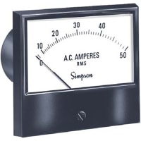 Simpson Panel Meter, Volt, E-mech, Analog, Range 0-250VAC, Stud, Dim 3"Lx3"H, Plastic, Accy+/-2%