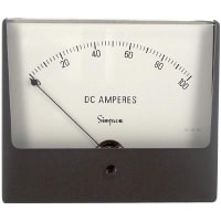 Simpson Panel Meter, Ammeter, E-mech, Analog, Range 0-100ADC, Stud, Dim 4.68"Lx4"H, Plastic