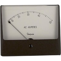 Simpson Panel Meter, Ammeter, E-mech, Analog, Range 0-50AAC, Stud, Dim 4.68"Lx4"H, Plastic