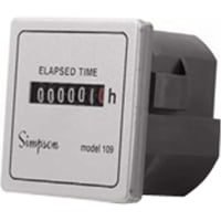 Simpson ELAPSED TIME METER, 1.5 IN SQUARE, 10-80VDC, MODEL 109ET