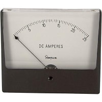 Simpson Panel Meter, Ammeter, E-mech, Analog, Range 0-25ADC, Stud, Dim 4.68"Lx4"H, Plastic