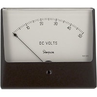 Simpson Panel Meter, Volt, E-mech, Analog, Range 0-50VDC, Stud, Dim 4.68"Lx4"H, Plastic