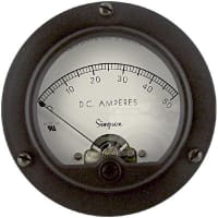 Simpson Panel Meter, Ammeter, E-mech, Analog, Range 0-50ADC, Stud, Dim 1.31"Hx2.75"Dia.