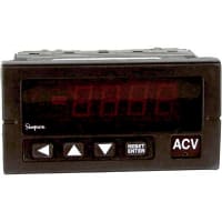 Simpson Panel Meter, Volt, Elec, LED, Range 200VAC, Cut-Out 3.62x1.77", 3-1/2 Dig, 0.56" DigH