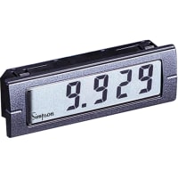 Simpson Panel Meter, Volt, Elec, LCD, Range 200VDC, Cut-Out 0.874x2.677", 3-1/2 Dig, 0.5" DigH