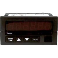 Simpson Panel Meter, Rate Ind, Elec, LED, Cut-Out 3.62x1.77", 6 Dig, 0.56" DigH, PBT-ABS