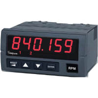 Simpson Panel Meter, Counter, Elec, LED, Cut-Out 3.62x1.77", 6 Dig, 0.56" DigH, PBT-ABS