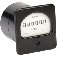 Simpson Panel Meter Timer, Elapsed, 120VAC, 0s, 99999.9h