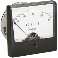 Simpson Panel Meter, Volt, E-mech, Analog, Range 0-5VDC, Accy +/-2%, Vol-Sup 108 to 132VAC