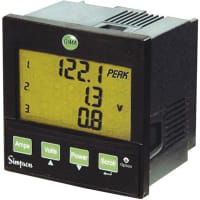 Simpson Panel Meter, Digital, 277/480 V, 5 A, Three Phase Digital Meter, 60 to 50000 V