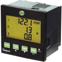 Simpson Panel Meter, Digital, 277/480 V, 5 A, Three Phase Digital Meter, 60 to 50000 V