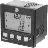 Simpson Panel Meter, Digital, 120/208 V, 5 A, Three Phase Digital Meter, 60 to 50000 V