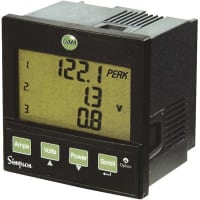 Simpson Panel Meter, Ammeter, Elec, LED, Range 200mAAC, Cut-Out 3.62x1.77", 3-1/2 Dig, Screw