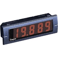 Simpson Panel Meter, Ammeter, Elec, LCD, Range 200mA, Cut-Out 0.874x2.677", 4-1/2 Dig, 10uA Res