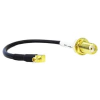 Siretta Coaxial Cable, Right Angle Male MMCX to Female SMA Coaxial Cable, RG174, 150mm