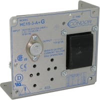 SL Power ( Ault / Condor ) Power Supply, AC-DC, 15V, 3A, 100-240V In, Open Frame, Panel Mnt, Linear, 45W, HC Series