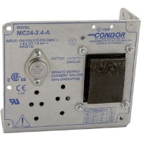 SL Power ( Ault / Condor ) Power Supply, AC-DC, 24V, 2.4A, 100-240V In, Open Frame, Linear, Medical, 58W, MC Series