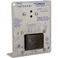 SL Power ( Ault / Condor ) PwrSup, AC-DC, Out -15, +15VDC, In 100, 120, 215, 230, 240VAC, Panel, Open-Frame, 2