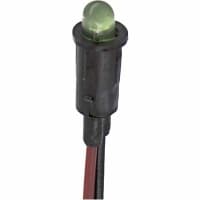 SloanLED Panel Mount Indicator LED 0.156 in Snap Green 12V Lead Wires 150 Series