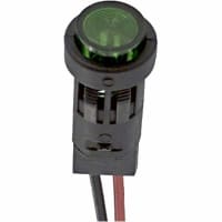 SloanLED Indicator Light Panel Mount LED Mount Size 0.5 in Snap-Fit Green 120 VAC Leads