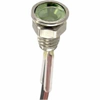 SloanLED Panel Mount Indicator LED 0.197" Screw Green 5 VDC Lead Wires 109 Series