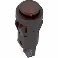 SloanLED Indicator Panel Mount LED Mnt-Sz 0.5" Snap-Fit Red 28VDC Quick Connect