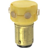 SloanLED Lamp, LED, S-8, D.C. Bayonet, Yellow, 24V, 25mA, 2000mcd, 22deg