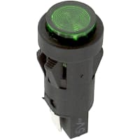 SloanLED Indicator Panel Mount LED Mnt-Sz 0.5" Snap-Fit Green 28VDC Quick Connect