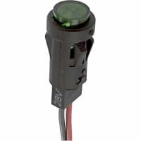 SloanLED Indicator Panel Mount LED Mnt-Sz 0.5" Snap-Fit Green 28VDC Leads