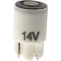 SloanLED Lamp, LED, T-3 1/4, 2-Pin, White, 14VDC, 25mA, 1200mcd, 45deg